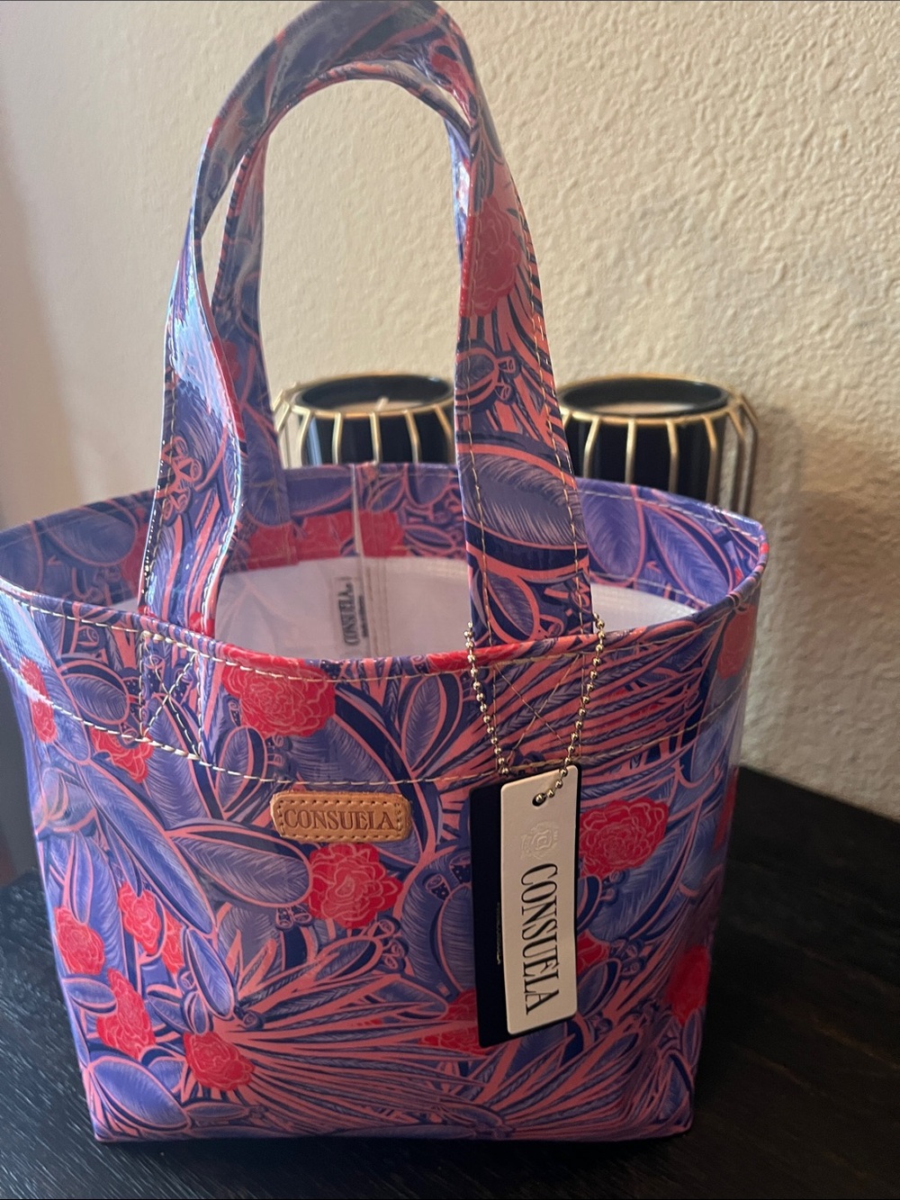 Consuela Loretta Purple & Pink Floral Mini Tote